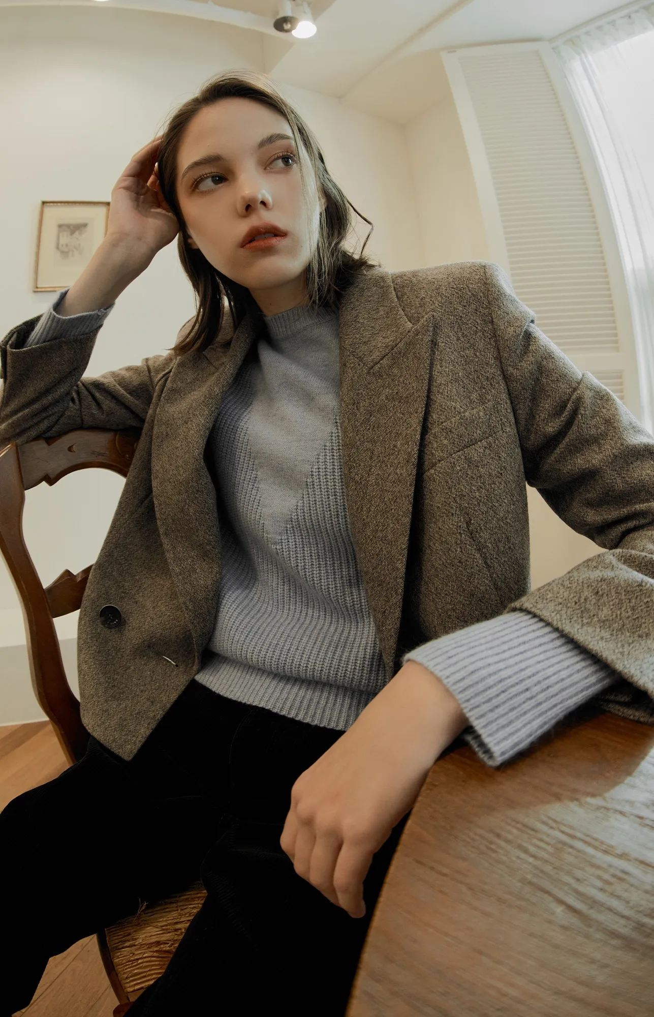 ジャケット・アウター SMOOTH MELANGE WRAP COAT WYM LIDNM（ウィム バイ リドム）の「SMOOTH MELANGE WRAP COAT